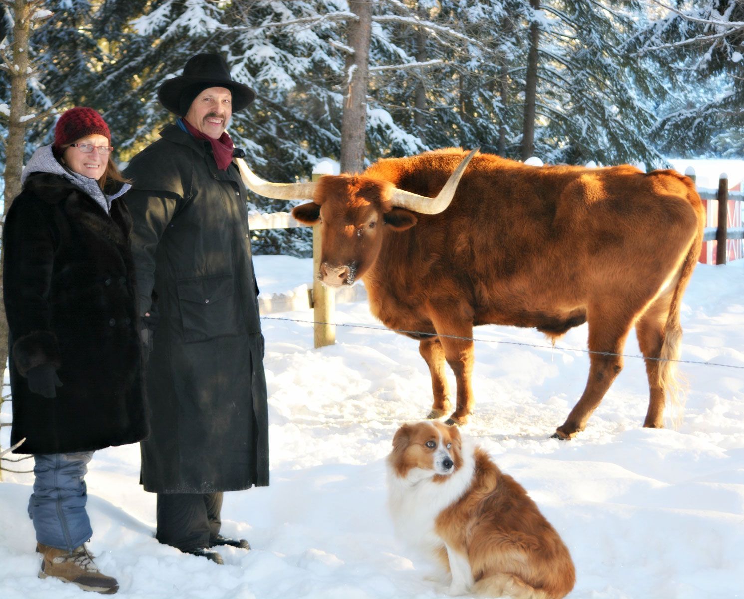 Creek Horse Ranch owners in Winter Image of Cripple Creek Horse Ranch owners in Winter